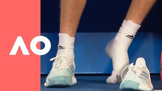 Tsitsipas wardrobe malfunction  Australian Open 2019 [upl. by Dygal]