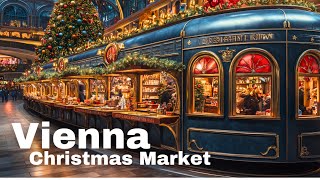 Vienna Christmas Market at Night  A Winter Wonderland in 2024 [upl. by Dnalsor]