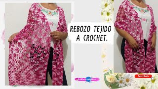 REBOZO TEJIDO A CROCHET  Labores Angélika [upl. by Morrison149]