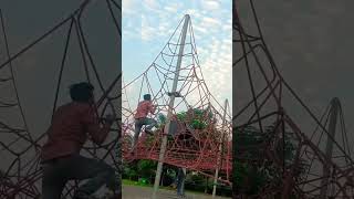 Mastiiiii 😊 in lucknow riverfront climbing swing [upl. by Yenahpets]