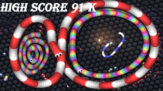 Slitherio  World Record Highest Score 91K  Funny Epic Moments [upl. by Leanna]