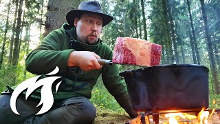 Riesiges Rumpsteak auf offenem Feuer frittiert ASMR 🔥🔥🔥 [upl. by Duomham]