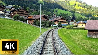 4K Train Driver view  Montreux to Montbovon  Goldenpass Panoramic MOB Train Switzerland  Cab ride [upl. by Nightingale]