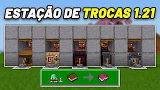 Como fazer ESTAÇÃO de TROCAS MUITO FÁCIL no MINECRAFT BEDROCK 121  COM DESCONTOS [upl. by Oliver]