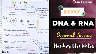 DNA amp RNA  Biology  General Science  Lec6  Handwritten notes  An Aspirant [upl. by Squier]