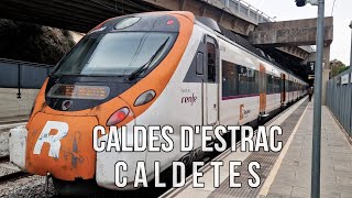 RODALIES R1 RG1 Caldetes Caldes dEstrac Trenes Civias 465 y S447 [upl. by Aynav]