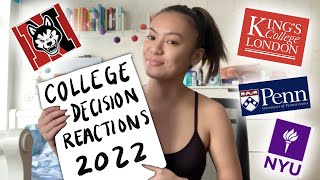 COLLEGE DECISION REACTIONS 2022  UPenn NYU KCL AND MORE [upl. by Baum]