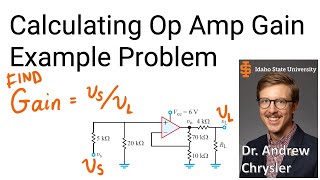 Calculating NonInverting Op Amp Gain Example Problem [upl. by Losiram931]