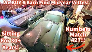 We BUY 6 Mid Year CORVETTES Barn Find C2 Vettes Off The Road For Many Years 427 327 amp More [upl. by Tillfourd744]