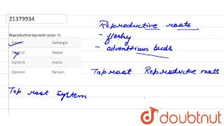 Reproductive tap roots occure in [upl. by Ateekal804]