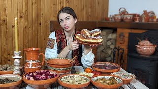 Woman two days hard is cooking 12 dishes for magic supper before Christmas in village [upl. by Aihsema]