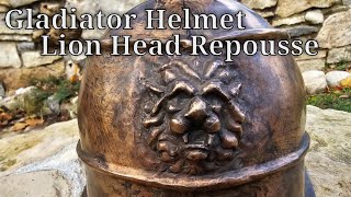 Forging a Bronze Gladiator Helmet  Part 2  Lion Head Repousse [upl. by Amitie]