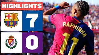 FC BARCELONA 7  0 REAL VALLADOLID CF  RESUMEN LALIGA EA SPORTS [upl. by Hayman242]