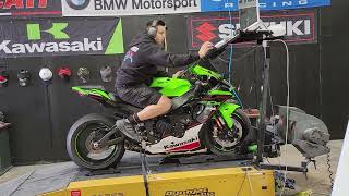 2022 Kawasaki ZX10R Dyno run M4 Exhaust at DFW Superbikes [upl. by Ezalb]