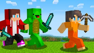 Speedrunner VS MIKEY and JJ Maizen Hunters in Minecraft [upl. by Sofie168]