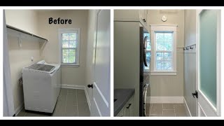 TINY LAUNDRY CLOSET MAKEOVER  aesthetic amp functional solutions part 3 [upl. by Montanez902]