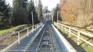 Neue Zugerbergbahn Talfahrt Dezember 2022 Standseilbahn funiculaire funicular funicolare Seilbahn [upl. by Ihcur]