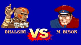 DHALSIM vs M BISON Hardest All  Street Fighter II Champion Edition [upl. by Adnahcal]