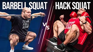 Which Squat Is Best For Building Muscle barbell vs hack squat [upl. by Bartlet]