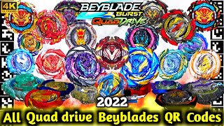 ALL QUAD DRIVE BEYBLADES QR CODES 2022  15  NEW BEYBLADE QR CODES  Beyblade Burst Quad Drive [upl. by Adnilrem]