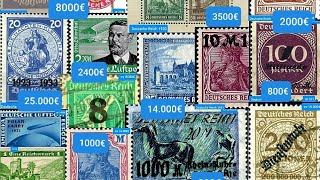 most expensive Deutsche Reich Germany 50 stamps 1900  1945 stamps from Germany war era [upl. by Neleag91]