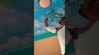 Ceiling painting ceiling paintinglovereels video [upl. by Odrautse502]