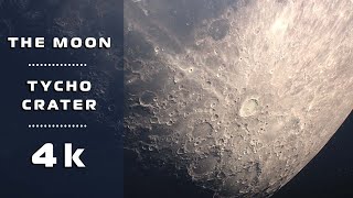 The Moon  Tycho Crater  4k Video [upl. by Ajssatsan]