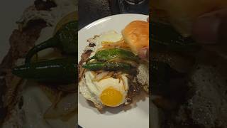 Eggs Serrano peppers burger🔥🍔 BurgerGoals trending youtubeshorts fyp viral homemadeburger [upl. by Alyahsal944]