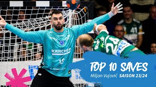 Miljan Vujovic Top 10 Saves 202324  TVB Stuttgart [upl. by Itoyj655]