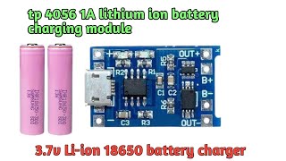 37v Liion battery charger module  TP4056  micro usb interface  akg tech [upl. by Willett]