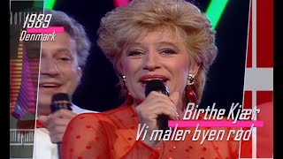 eurovision 1989 Denmark 🇩🇰 Birthe Kjær  Vi maler byen rød ᴴᴰ [upl. by Azmuh935]