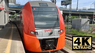 4K train tour Moscow MCC train Lastochka Москва виртуальный тур поезд Ласточка МЦК [upl. by Lorrad]