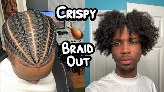 Taking Out Crispy Cornrows After A Month  Mens Braid Out Tutorial [upl. by Clifford]