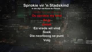 Sprokie Vir n Stadskind  ProTrax Karaoke Demo [upl. by Quiteri]