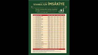 İSTANBUL 2024 RAMAZAN İMSAKİYESİ [upl. by Clements]