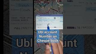 Find UBL account number on cheque book shorts sardarsohrab [upl. by Espy745]