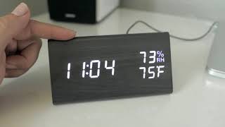 Modern Digital Led  Wooden Alarm Clock  Review amp Setup [upl. by Nrubua]