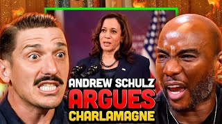 Andrew Schulz ARGUES Charlamagne On Kamala Harris CHANCES At Becoming The President [upl. by Nhoj]