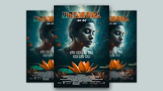 Movie poster design by AI amp Photoshop cc 2023 [upl. by Yereffej]