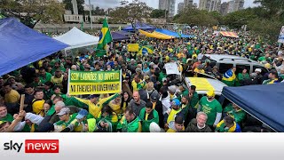 Bolsonaros supporters refuse to accept Brazils election result [upl. by Airoled]