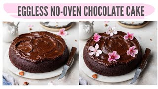 NO OVEN EGGLESS CHOCOLATE CAKE  BEST EGGLESS CHOCOLATE CAKE WITHOUT OVEN  CHOCOLATE CAKE IN A PAN [upl. by Nairolf]