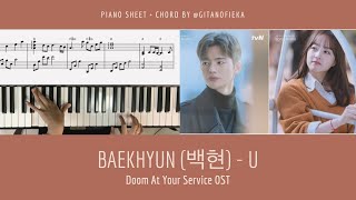 BAEKHYUN 백현  U Doom At Your Service OST  Piano Cover  Piano Sheet  Piano Chord [upl. by Naveb451]