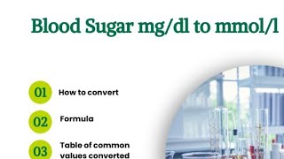 How to convert Mgdl Milligram per deciliter to MmolL Millimole per liter [upl. by Slaohcin663]