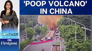 Poop Fountain Drenches Cars People in China after Pipeline Burst  Vantage with Palki Sharma [upl. by Anel937]