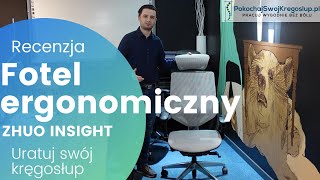 Wygodny fotel ergonomiczny biurowy do pracy przy komputerze z regulowanym zagłówkiem Zhuo Insight [upl. by Eihtur172]