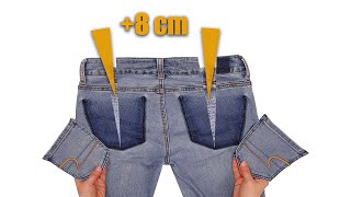 How to upsize jeans in the waist to fit you perfectly  a sewing trick [upl. by Rotman]