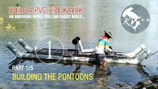 PVC pipe kayak build Part15  Pontoons [upl. by Yrtua]