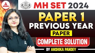 MH SET Paper 1 Solution 2023  MH SET Paper 1 PYQ By Anshika Pandey [upl. by Ijok]