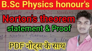 Nortons theorem  state and prove Nortons theorem  state and explain Nortons theorem [upl. by Dnomasor]