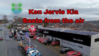 Flying Over Ken Jervis Kia Giant Santa Claus Capture [upl. by Ahsemrak61]